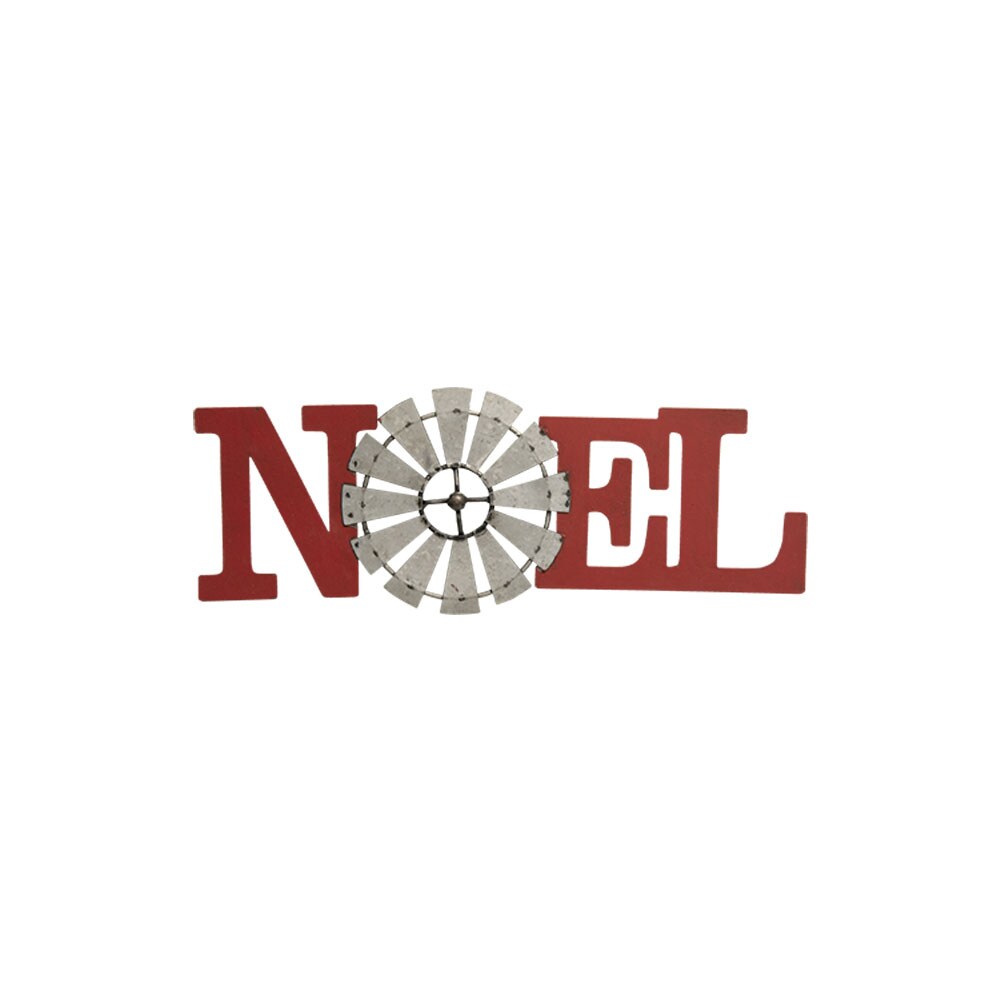 Noel Windmill Metal Wall Decor 13"x4"H