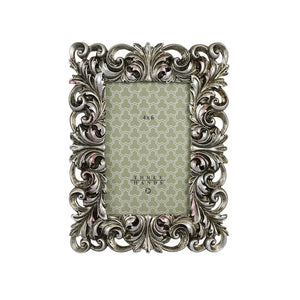 Table Top Picture Frame Silver, Resin, 8"x9"H, Holds 4"X6" Photo