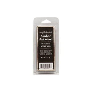 Amber Oakwood Wax Melt, Leafy Greens, Rich Spices, Natural Wood 2.5oz