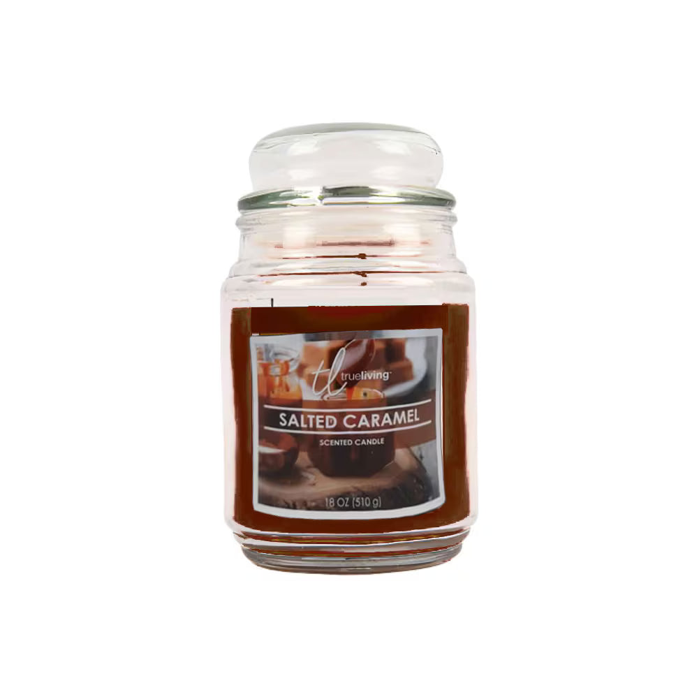 Jar Candle True Living Salted Caramel Scented Candle 18oz
