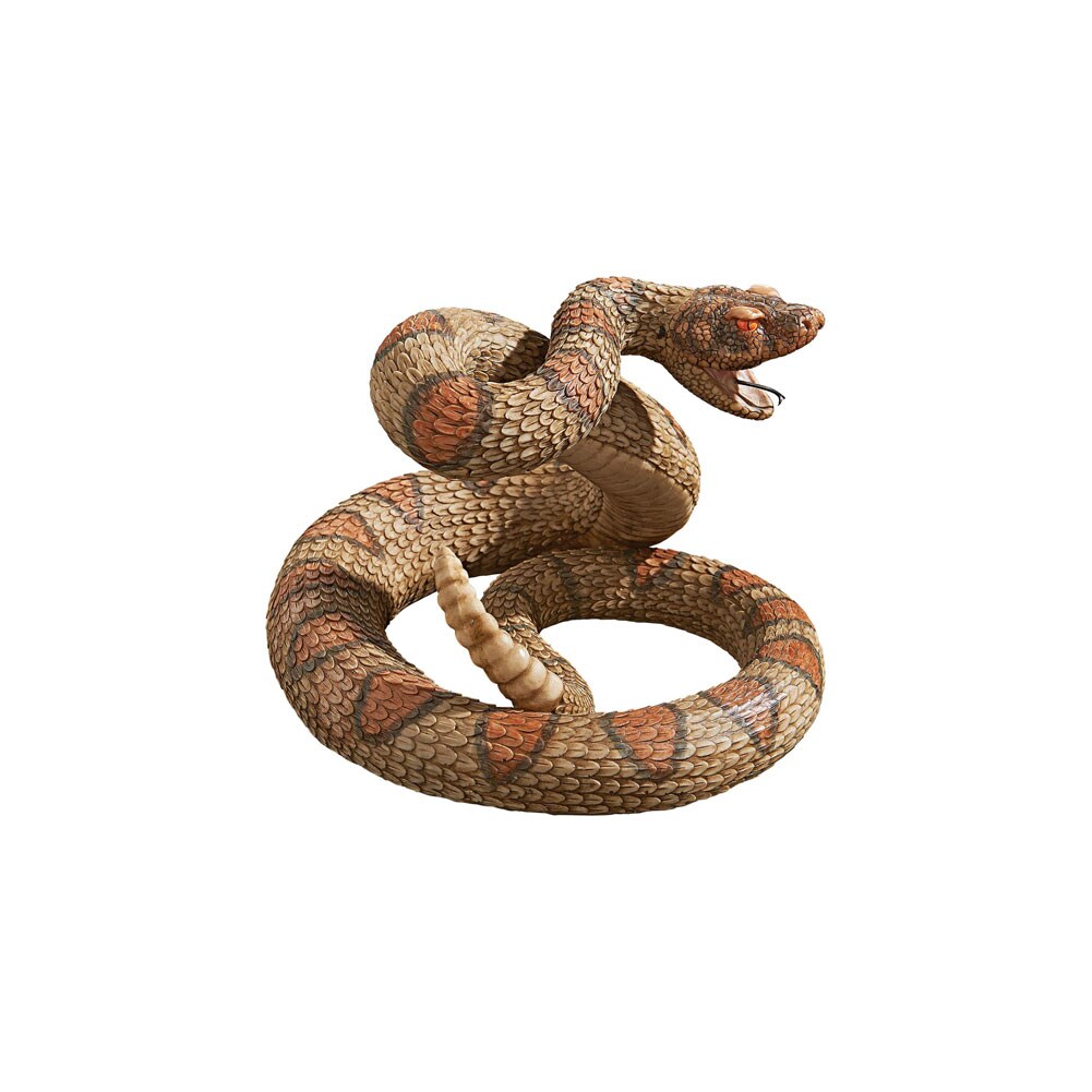 Western Diamond Back Rattlesnake Garden Animal Statue 13" H