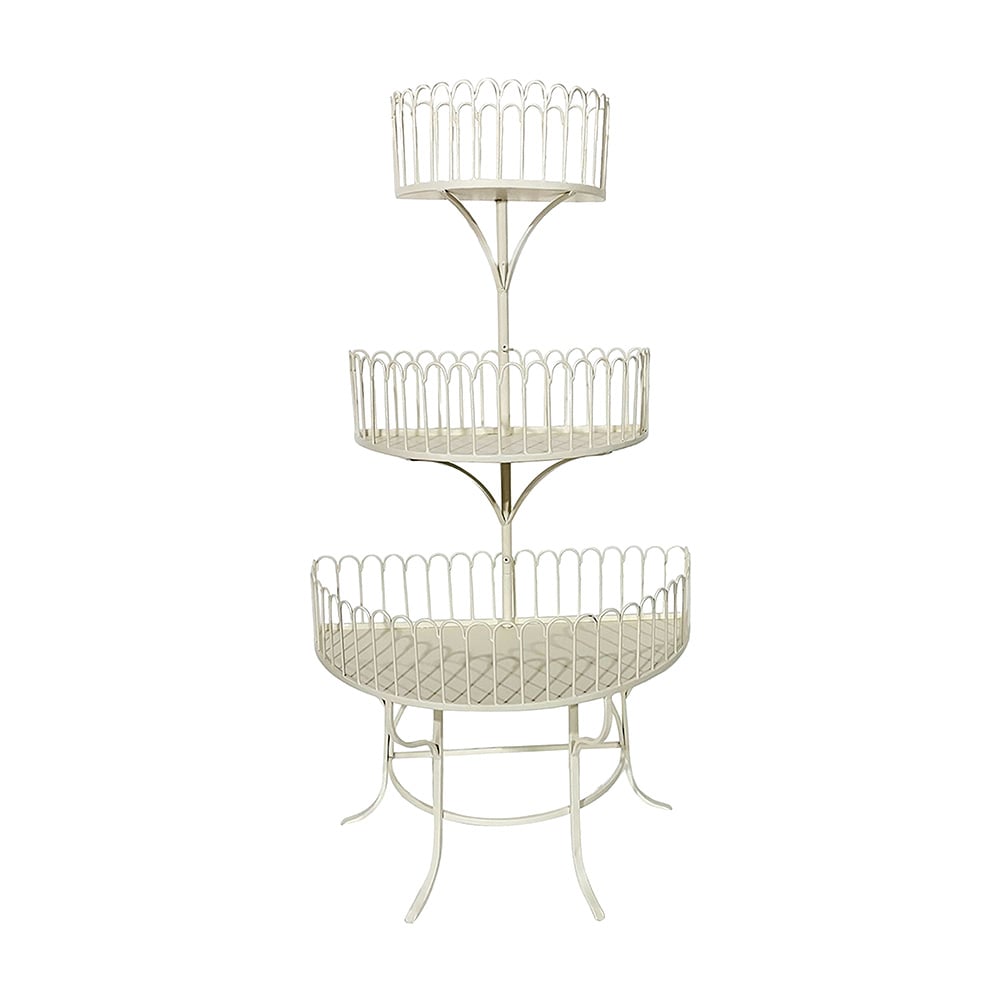 3 Tier Cream Metal Plant Stand