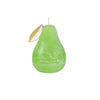 Wax Pear Shaped, Green Color Unscented Candle 3"Dx4.5"H