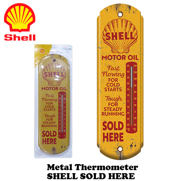 OURDOOR METAL THERMOMETER-SHELL MOTOR OIL
