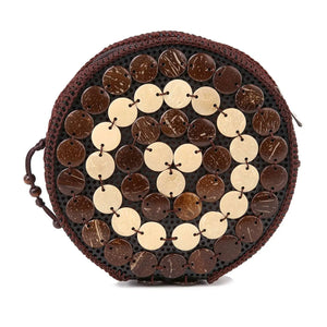 Decorative Round Shoulder Bag-Coffee