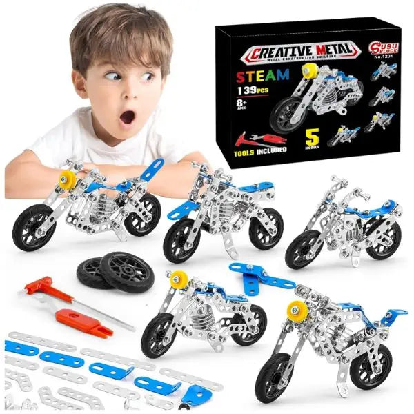 Creative Metal Kit - #1201 - The 139PC Motorcycle Series The Blue Pack - Tools Included