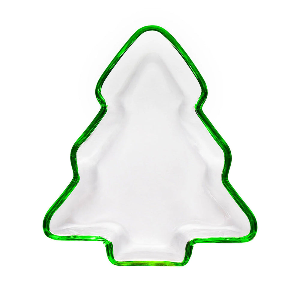 Green Rim Tree Serving Tray