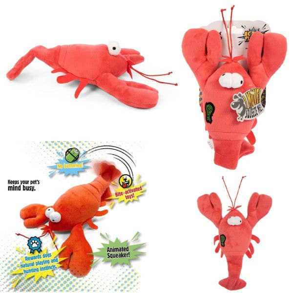 12" Plush Squeaker Pet Toy - The Lobster Action Plush