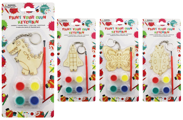 PAINT YOUR OWN WOODEN KEYCHAIN (ASSORTED)