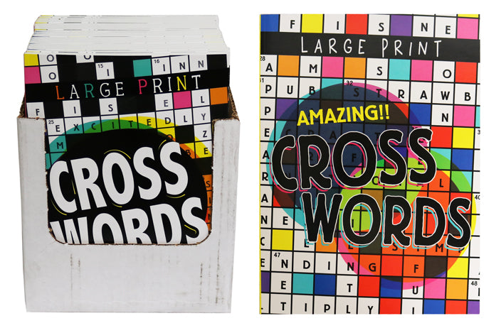 Multi colored Large Print Cross Words Books