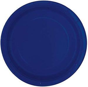 True Navy Blue Solid Dessert Plates - 7" (Pack of 20) - Sturdy & Disposable Dinnerware - Perfect for Parties and Events