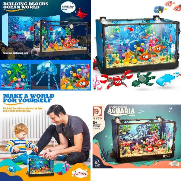 Atlantis World Aquaria - Jelly Fish Style - DK Tec Creators - 725PC 3D STEM Building Kit - Fine Detail