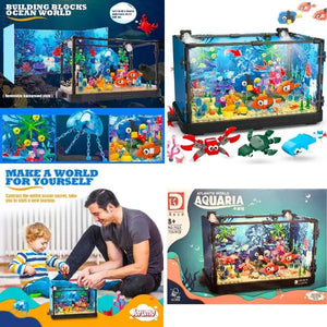 Atlantis World Aquaria - Jelly Fish Style - DK Tec Creators - 725PC 3D STEM Building Kit - Fine Detail