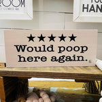 Humorous Block Tabletop Sign- Bathroom Review