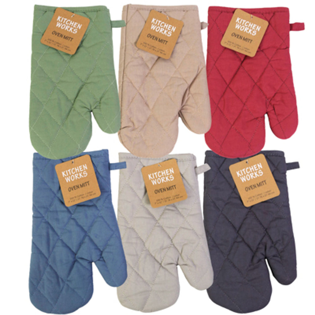 OVEN MITT 6ASSORTED COLORS 7X11 SILVER, SAGE, CAMEL, SOFT RED, CHARCOAL, BLUE
