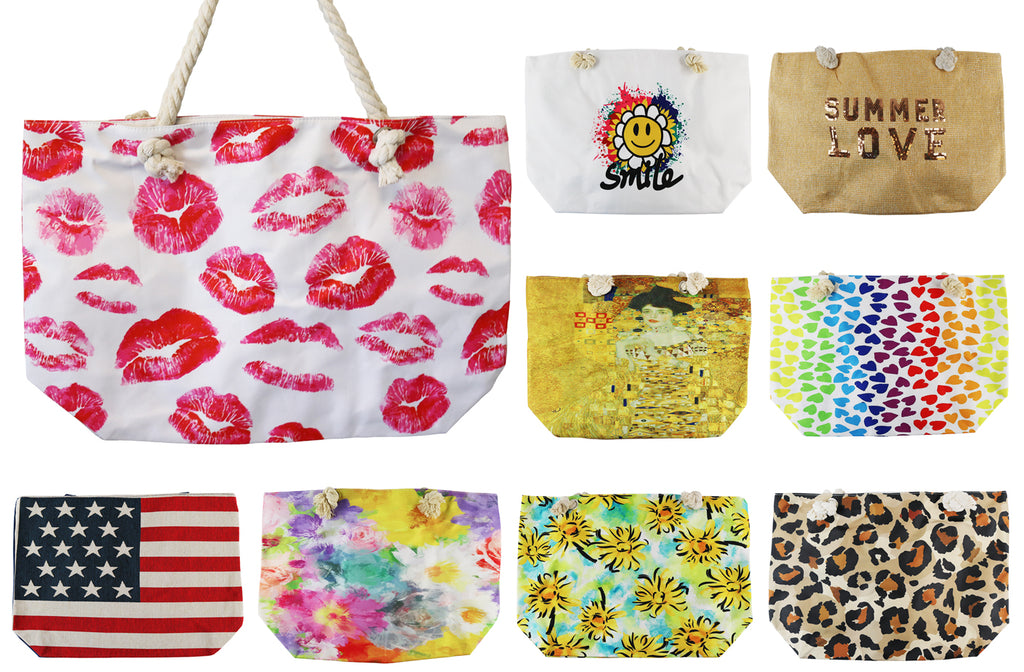 Canvas Beach Tote  (22" x 14")