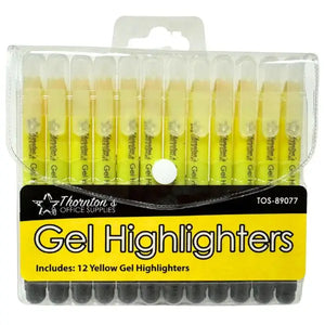 Office Supplies - 12Pack Yellow Gel Highlighters