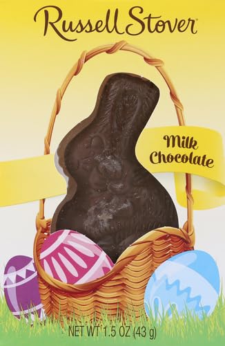 Solid Milk Chocolate Bunny – Russell Stover – 1.5 oz (Best By: 08/2025)