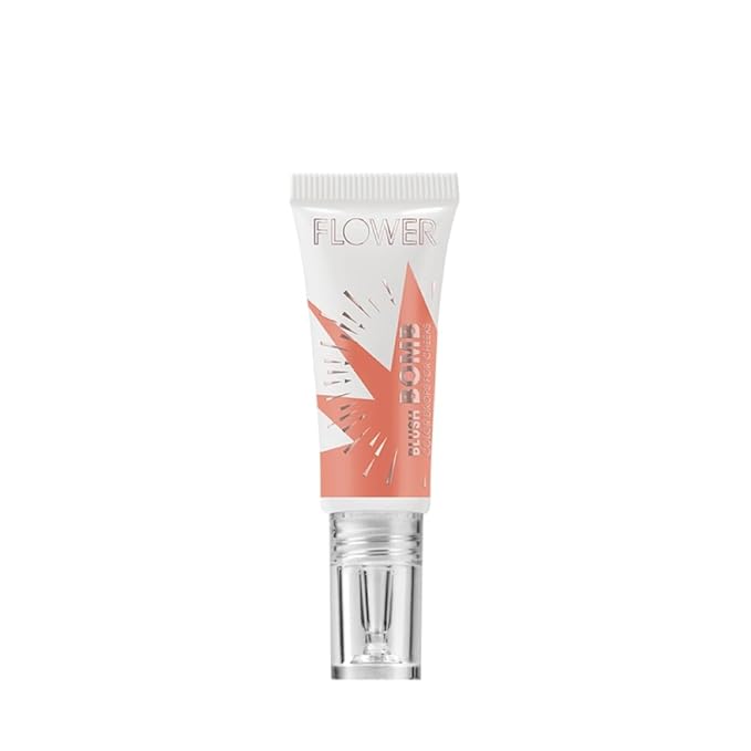 FLOWER Beauty Liquid Blush Makeup Bomb Color Drops -Silky Lightweight Formula + Gel Cream Blush for Cheeks - Radiant + Glossy Finish - Buildable + Lightweight Formula - Cruelty-Free + Vegan