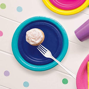 True Navy Blue Solid Dessert Plates - 7" (Pack of 20) - Sturdy & Disposable Dinnerware - Perfect for Parties and Events