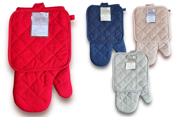 Oven Mitt and Hot Pad (Cotton) (2 PC)