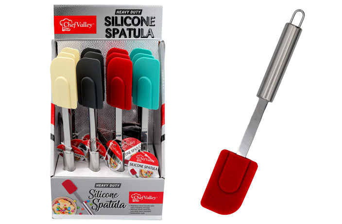 SILICONE SPATULA SCRAPER WITH STAINLESS STEEL HANDLE