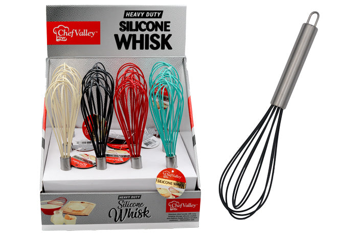 SILICONE WHISK WITH STAINLESS STEEL HANDLE