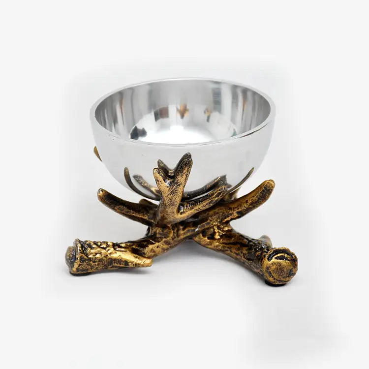 Alum Bowl w/ Alum Antler Stand- Nut Bowl
