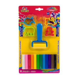 12ct Modeling Clay Set with 4 Molds and Roll