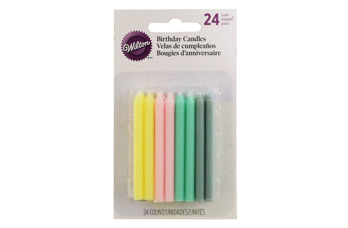 WILTON BIRTHDAY CANDLES (24 CT) (PASTEL)