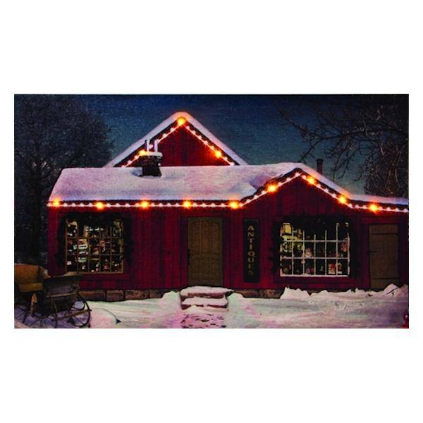 Light Up LED Picture Antique Christmas Store Sleigh Lighted Canvas (Batteries Not Included) 12" x 20"&nbsp;