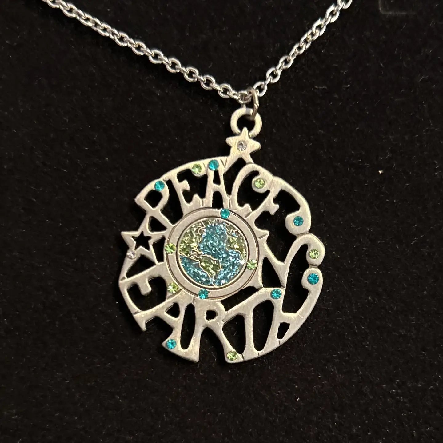 Peace On Earth Sparkling Pendant Necklace