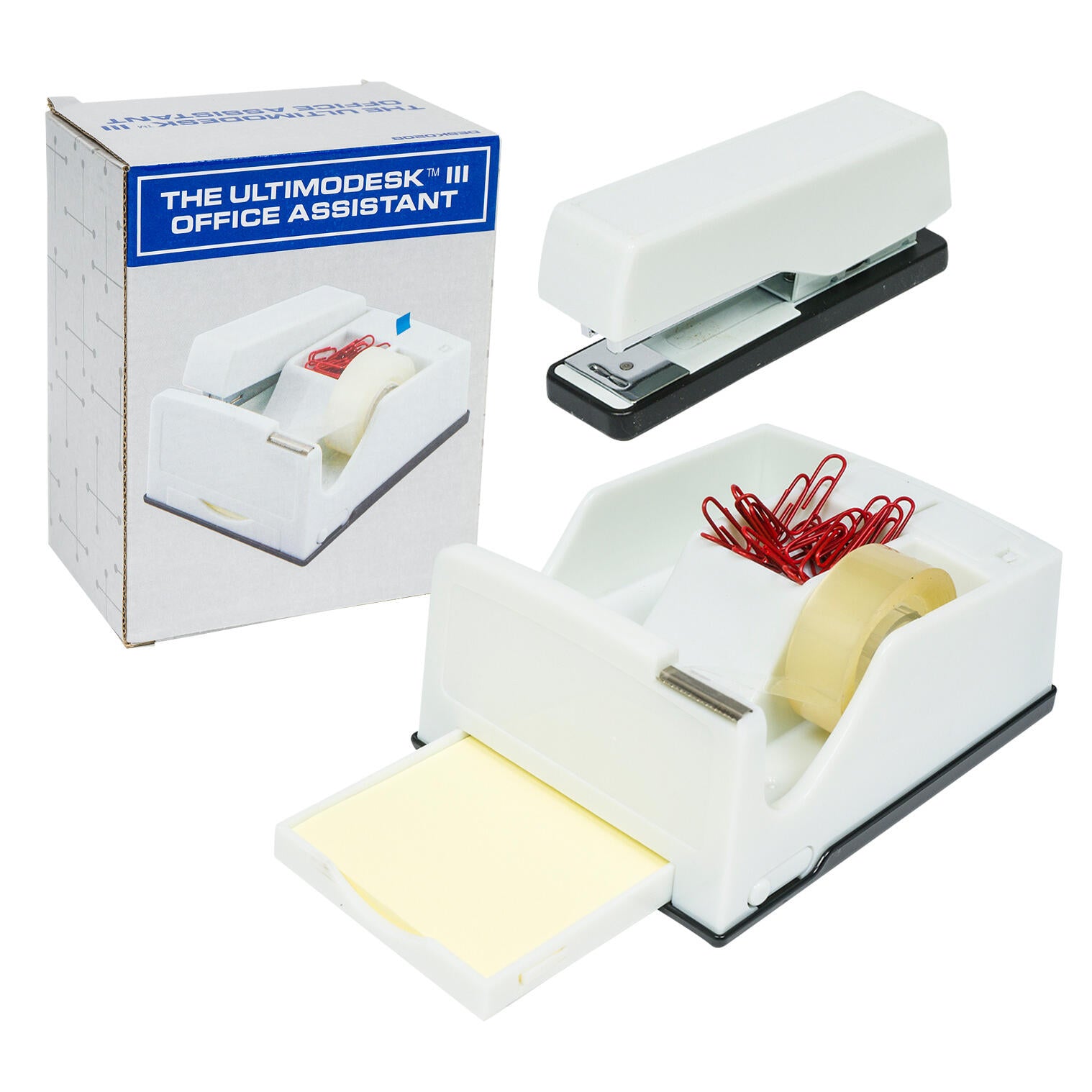 Office Assistant Set- White - Stapler, Tape, Post it notes