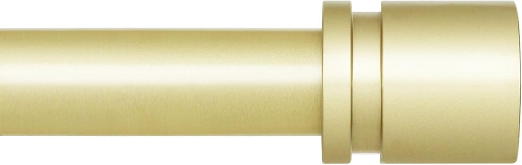 Curtain Rods for Windows 16 to 28 Inches Adjustable Length 1 Inch Diameter Window Curtain Rod with Aluminium Finials, Warm Gold