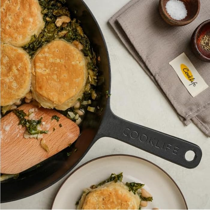 COOKLIFE 12 Inch  Pre-Seasoned Cast Iron Skillet