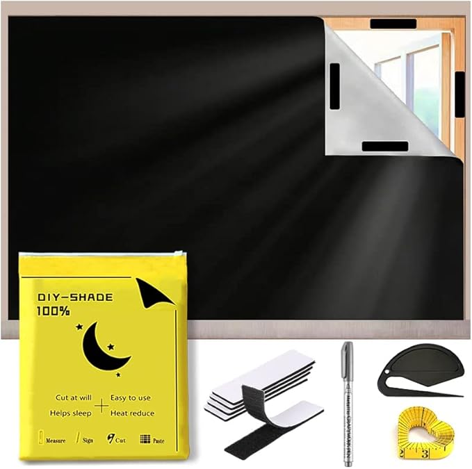 Blackout Shades/Blinds for Windows, Portable Blackout Curtains/Window Cover for Bedroom, Travel, Baby Nursery, Office
