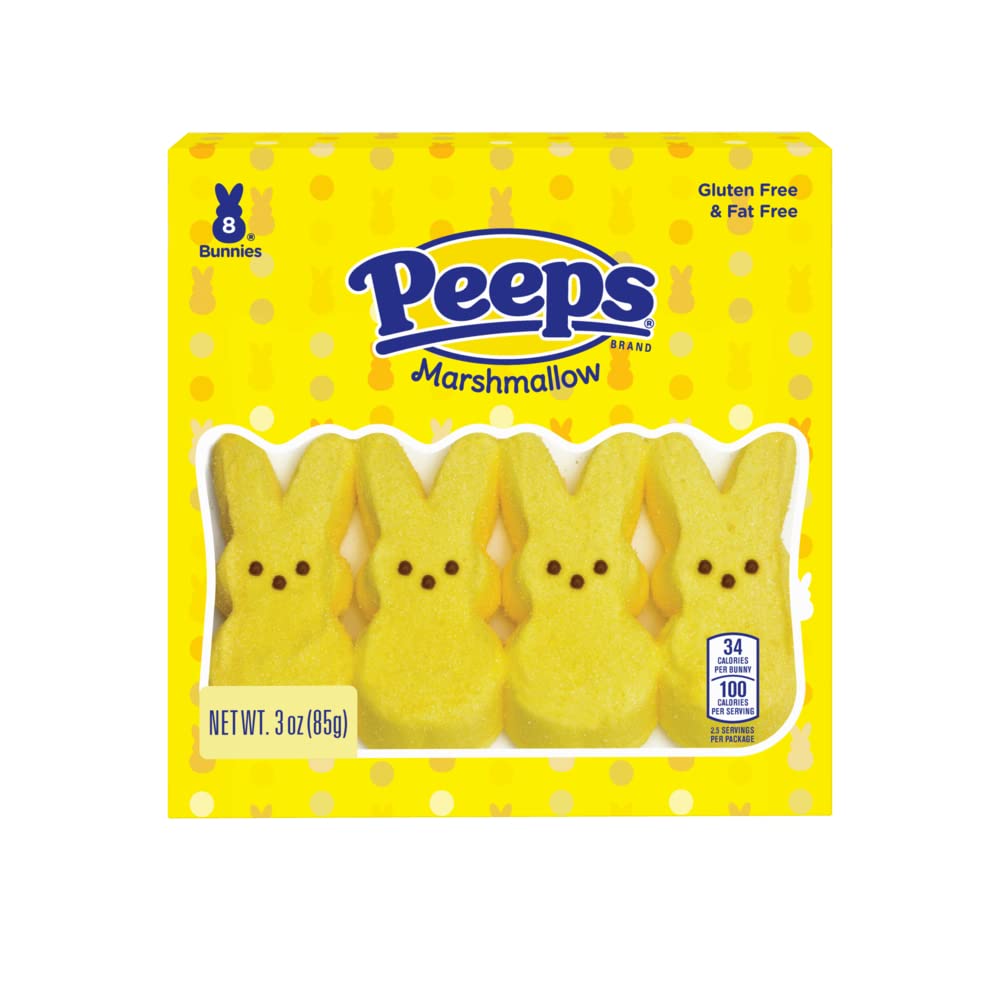 Peeps, Yellow Marshmallow Bunny Easter Candy, Gluten Free, 3 oz (Best By: 07/2025, 03/2026)