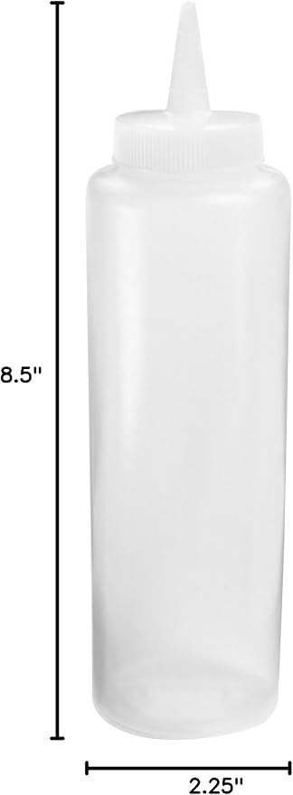 Fox Run Squeeze Bottle, 2.25 x 2.25 x 8.5 inches, Clear