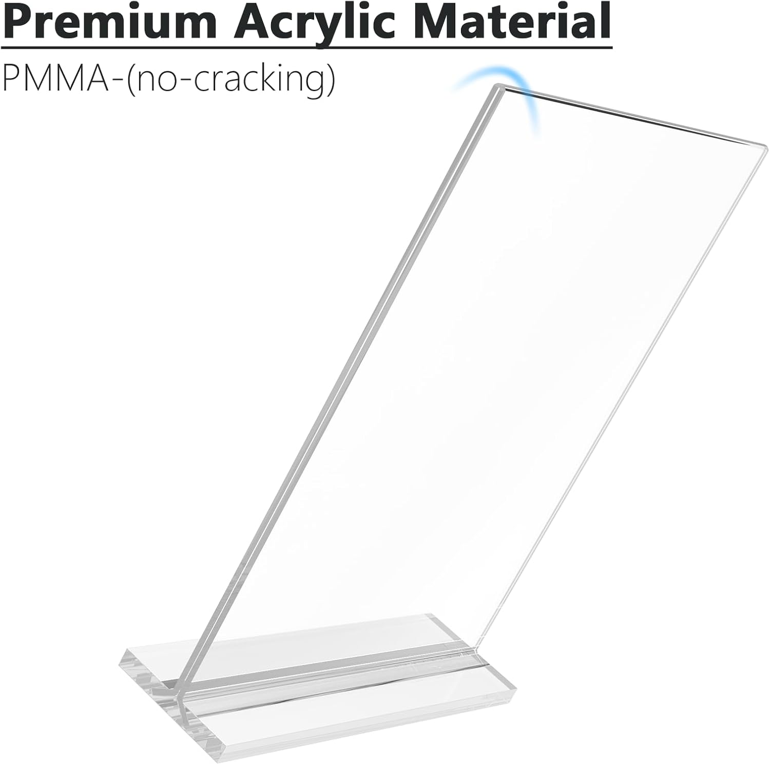 Acrylic Sign Holder 8.5x11 Inches 2 Pack, Double Sided Clear Display Stand Table Top Paper Holder, Vertical Menu Flyer Stand, Plastic Frame for Stores, Restaurants, Hotels, Office