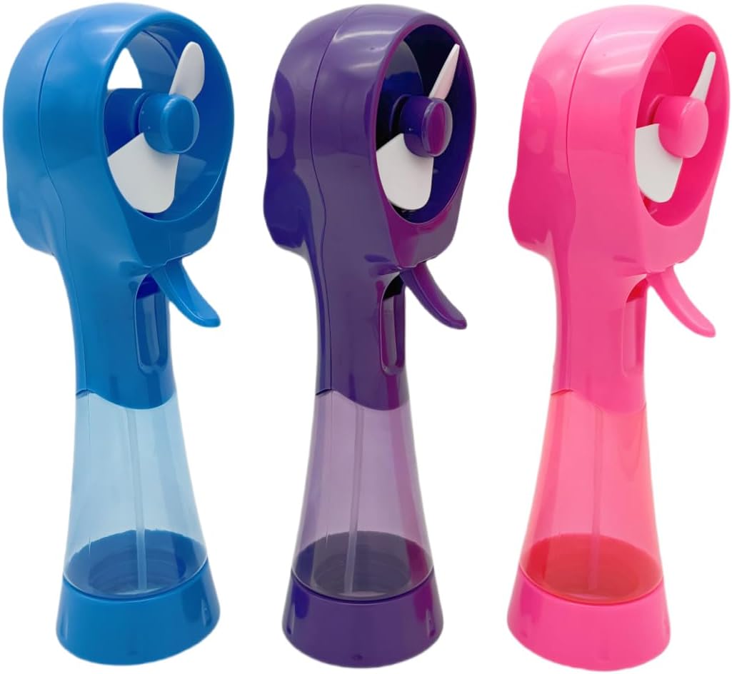 3 Pack Elite Battery Powered Handheld Water Misting Fans Personal Outdoor Cooling Fan