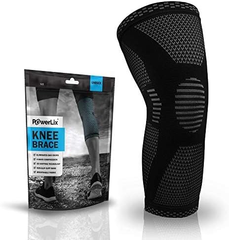 Knee Compression Sleeve - Best Knee Brace for Men & Women – Knee Support for Running, Basketball, Weightlifting, Gym, Workout, Sports, (Black, Large)
