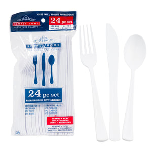 24 Piece Cutlery Set- White