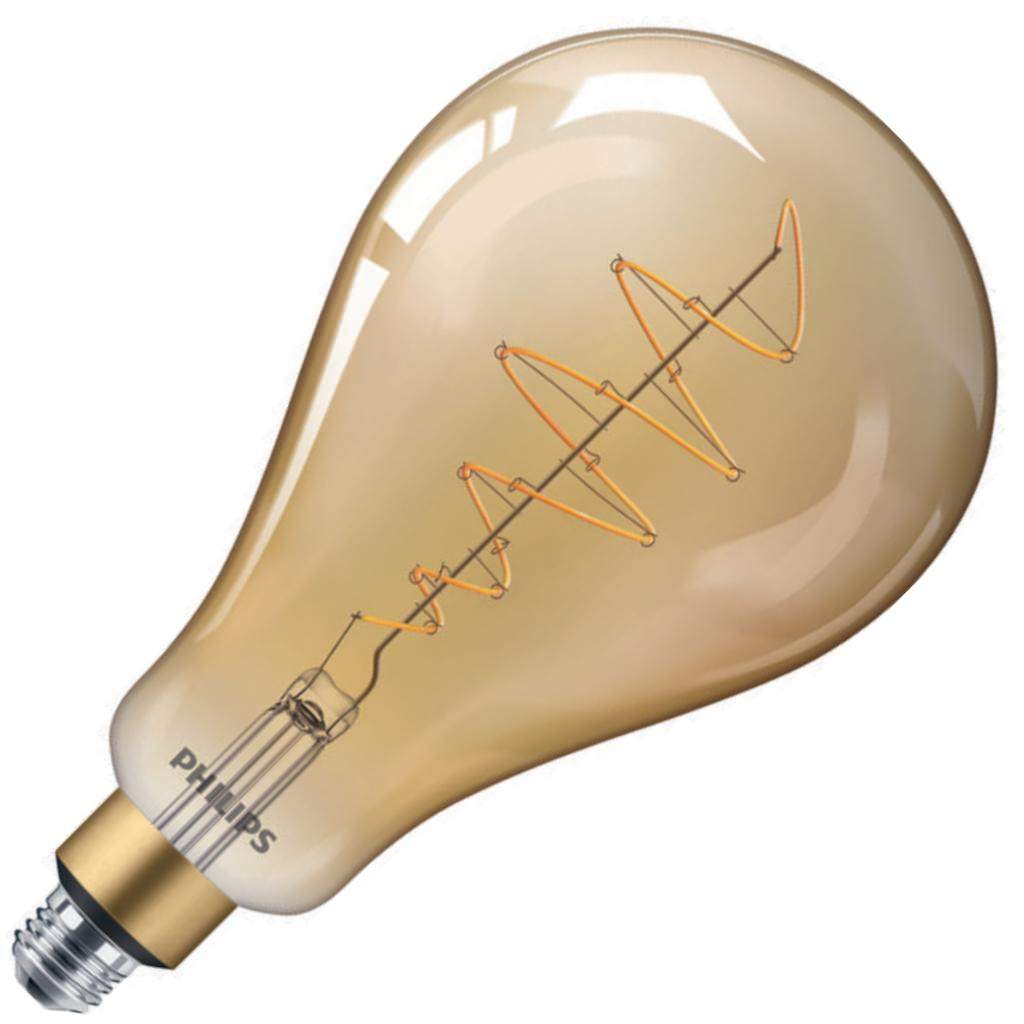 Philips 40Watt Equivalent A50 Dimmable Vintage Glass Edison LED Large Bulb 2000k