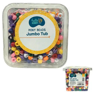 Pony Bead Jumbo 1,500PC Tub - #18352 - Crafts By Hello Hobby