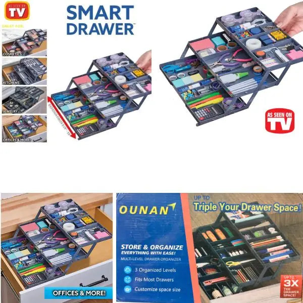 Qunan Design - 3X Your Drawer Space -1 Position 3Level Space