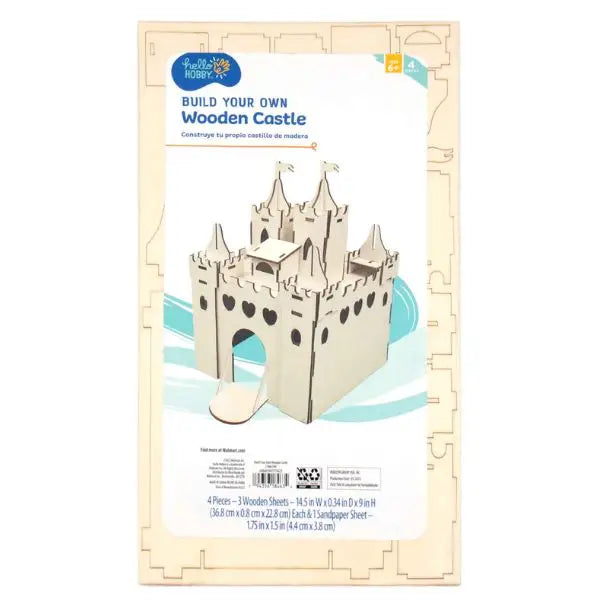 Hello Hobby - Build Your Own Castle Kit - 14.5"x9" - Wood Construction