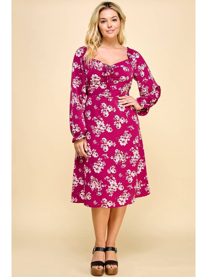 Plus Size Long Sleeve Midi Corset Dress – Hooked on Pickin'