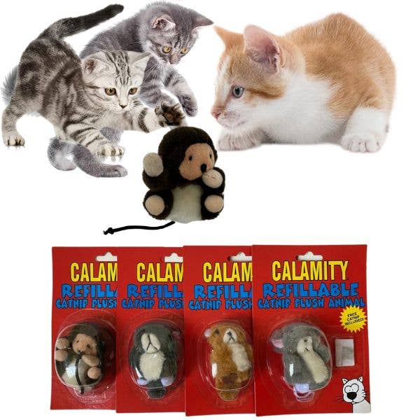 Catnip Refillable Plush Animal - Catnip Included