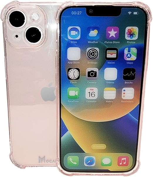 Clear Phone Case Compatible with iPhone 13 14, Soft TPU, Non Yellowing Protective Cell Silicone Phone Cover, Crystal Clear, Back Bumper Phone Case (Clear iPhone 13)
