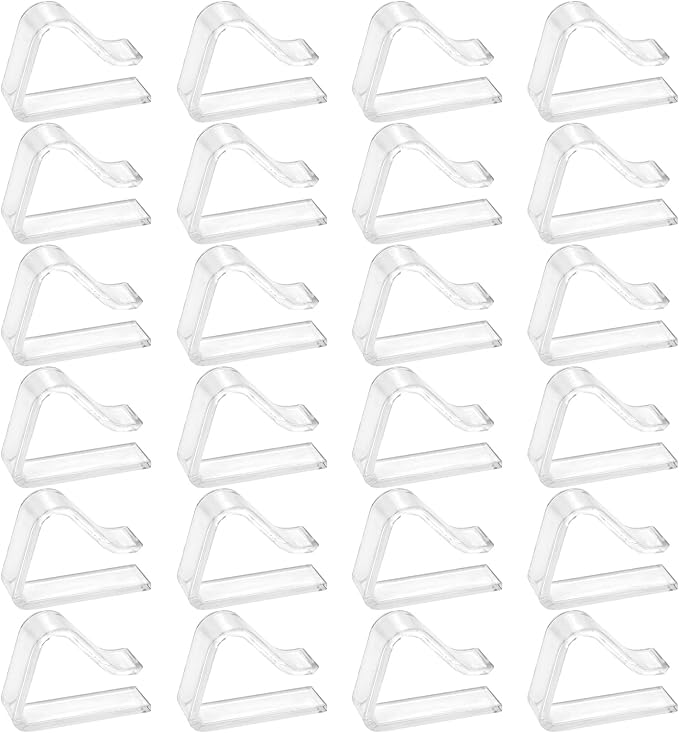 24 Pcs Transparent Plastic Tablecloth Clips, Plastic Table Cloth Hold Down Clips, Table Cloth Holder for Christmas Home Party Indoor Outdoor Camping (Small)